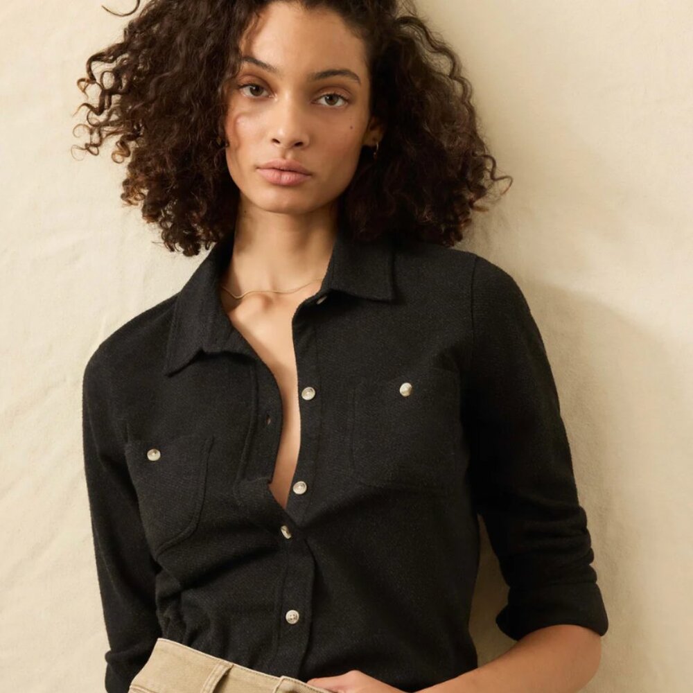 Faherty Legend shirt- heathered black